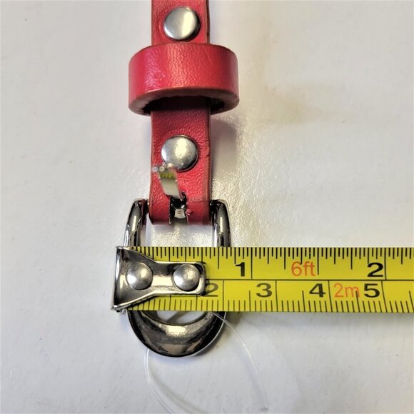 WOMENS Red Studded Long Belt - Picture 8 of 11